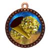 10 Pack of Cheerleading Bronze 2.25 Inch Medals Trophy Awards with Red White Blue Neck Ribbons D212B-D15-10PK view 1