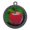 10 Pack of Scholastic Apple Silver 2.25 Inch Medals Trophy Awards with Red White Blue Neck Ribbons D212S-FCL403-10PK view 1