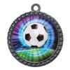 10 Pack of Soccer Silver 2.25 Inch Medals Trophy Awards with Red White Blue Neck Ribbons D212S-MY446-10PK view 1