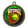 10 Pack of Softball Gold 2.25 Inch Medals Trophy Awards with Red White Blue Neck Ribbons D212G-FCL547-10PK view 1