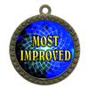 10 Pack of Most Improved Gold 2.25 Inch Medals Trophy Awards with Red White Blue Neck Ribbons D212G-FCL512-10PK view 1