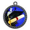 10 Pack of Graduation Silver 2.25 Inch Medals Trophy Awards with Red White Blue Neck Ribbons D212S-FCL482-10PK view 1