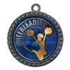 10 Pack of Cheerleading Silver 2.25 Inch Medals Trophy Awards with Red White Blue Neck Ribbons D212S-EG16-10PK view 1