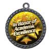 10 Pack of Academic Excellence Silver 2.25 Inch Medals Trophy Awards with Red White Blue Neck Ribbons D212S-FCL401-10PK view 1