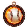 10 Pack of Flame Baseball Bronze 2.25 Inch Medals Trophy Awards with Red White Blue Neck Ribbons D212B-EMFCL808-10PK view 1