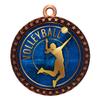 10 Pack of Volleyball Bronze 2.25 Inch Medals Trophy Awards with Red White Blue Neck Ribbons D212B-EG60-10PK view 1