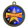 10 Pack of Attendance Gold 2.25 Inch Medals Trophy Awards with Red White Blue Neck Ribbons D212G-FCL406-10PK view 1