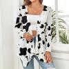 Dairy Cow Pattern Animal Women's Knitted Cardigan for Women Summer Top 2XL view 3