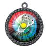 10 Pack of Lacrosse Silver 2.25 Inch Medals Trophy Awards with Red White Blue Neck Ribbons D212S-MY431-10PK view 1