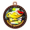 10 Pack of Perfect Attendance Bronze 2.25 Inch Medals Trophy Awards with Red White Blue Neck Ribbons D212B-FCL422-10PK view 1