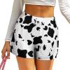 Dairy Cow Pattern Animal High Waist Loose Shorts for Women Summer Top L view 1