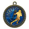 10 Pack of Lacrosse Gold 2.25 Inch Medals Trophy Awards with Red White Blue Neck Ribbons D212G-EG34-10PK view 1