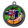 10 Pack of Female Cross Country Silver 2.25 Inch Medals Trophy Awards with Red White Blue Neck Ribbons D212S-FCL445-10PK view 1