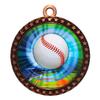 10 Pack of Baseball Bronze 2.25 Inch Medals Trophy Awards with Red White Blue Neck Ribbons D212B-MY401-10PK view 1
