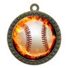 10 Pack of Flame Baseball Gold 2.25 Inch Medals Trophy Awards with Red White Blue Neck Ribbons D212G-EMFCL808-10PK view 1