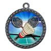 10 Pack of Badminton Silver 2.25 Inch Medals Trophy Awards with Red White Blue Neck Ribbons D212S-FCL409-10PK view 1