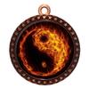 10 Pack of Flame Martial Arts Bronze 2.25 Inch Medals Trophy Awards with Red White Blue Neck Ribbons D212B-EMFCL807-10PK view 1