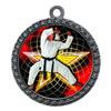 10 Pack of Martial Arts Karate Silver 2.25 Inch Medals Trophy Awards with Red White Blue Neck Ribbons D212S-FCL502-10PK view 1