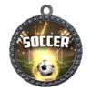 10 Pack of Soccer Silver 2.25 Inch Medals Trophy Awards with Red White Blue Neck Ribbons D212S-EG180-10PK view 1