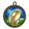 10 Pack of Football Gold 2.25 Inch Medals Trophy Awards with Red White Blue Neck Ribbons D212G-D20-10PK view 1