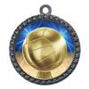 10 Pack of Volleyball Silver 2.25 Inch Medals Trophy Awards with Red White Blue Neck Ribbons D212S-D45-10PK view 1