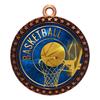 10 Pack of Basketball Bronze 2.25 Inch Medals Trophy Awards with Red White Blue Neck Ribbons D212B-EG12-10PK view 1
