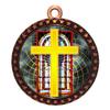 10 Pack of Religious Bronze 2.25 Inch Medals Trophy Awards with Red White Blue Neck Ribbons D212B-FCL528-10PK