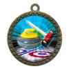 10 Pack of Curling Gold 2.25 Inch Medals Trophy Awards with Red White Blue Neck Ribbons D212G-MY471-10PK view 1