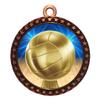 10 Pack of Volleyball Bronze 2.25 Inch Medals Trophy Awards with Red White Blue Neck Ribbons D212B-D45-10PK view 1
