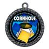 10 Pack of Cornhole Silver 2.25 Inch Medals Trophy Awards with Red White Blue Neck Ribbons D212S-FCL455-10PK view 1
