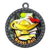10 Pack of Honor Roll Silver 2.25 Inch Medals Trophy Awards with Red White Blue Neck Ribbons D212S-FCL420-10PK view 1