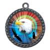 10 Pack of Eagle Silver 2.25 Inch Medals Trophy Awards with Red White Blue Neck Ribbons D212S-MY472-10PK