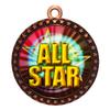 10 Pack of All Star Bronze 2.25 Inch Medals Trophy Awards with Red White Blue Neck Ribbons D212B-MY464-10PK view 1