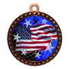 10 Pack of American Flag Bronze 2.25 Inch Medals Trophy Awards with Red White Blue Neck Ribbons D212B-FCL570-10PK view 1