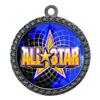 10 Pack of Allstar Silver 2.25 Inch Medals Trophy Awards with Red White Blue Neck Ribbons D212S-FCL402-10PK view 1