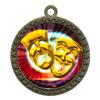 10 Pack of Drama Gold 2.25 Inch Medals Trophy Awards with Red White Blue Neck Ribbons D212G-MY420-10PK view 1
