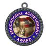 10 Pack of Educational Achievement Awards Silver 2.25 Inch Medals Trophy Awards with Red White Blue Neck Ribbons D212S-FCL465-10PK view 1