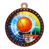 10 Pack of Basketball Bronze 2.25 Inch Medals Trophy Awards with Red White Blue Neck Ribbons D212B-MY406-10PK view 1