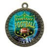 10 Pack of Fantasy Football Gold 2.25 Inch Medals Trophy Awards with Red White Blue Neck Ribbons D212G-MY485-10PK view 1