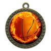 10 Pack of Flame Basketball Gold 2.25 Inch Medals Trophy Awards with Red White Blue Neck Ribbons D212G-EMFCL803-10PK view 1