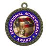 10 Pack of Educational Achievement Awards Gold 2.25 Inch Medals Trophy Awards with Red White Blue Neck Ribbons D212G-FCL465-10PK view 1