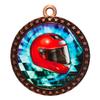 10 Pack of Racing Bronze 2.25 Inch Medals Trophy Awards with Red White Blue Neck Ribbons D212B-MY436-10PK view 1