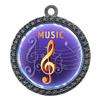 10 Pack of Music Silver 2.25 Inch Medals Trophy Awards with Red White Blue Neck Ribbons D212S-EG160-10PK view 1