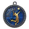 10 Pack of Volleyball Silver 2.25 Inch Medals Trophy Awards with Red White Blue Neck Ribbons D212S-EG60-10PK view 1
