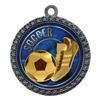 10 Pack of Soccer Silver 2.25 Inch Medals Trophy Awards with Red White Blue Neck Ribbons D212S-EG46-10PK view 1