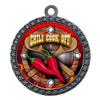 10 Pack of Chili Cook Off Silver 2.25 Inch Medals Trophy Awards with Red White Blue Neck Ribbons D212S-FCL437-10PK view 1