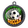 10 Pack of Soccer Silver 2.25 Inch Medals Trophy Awards with Red White Blue Neck Ribbons D212S-FCL543-10PK view 1