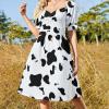Elegant Casual Dairy Cow Pattern Animal Dress for Women Girl's Summer Sun Beach 5XL view 4