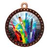 10 Pack of Art Bronze 2.25 Inch Medals Trophy Awards with Red White Blue Neck Ribbons D212B-MY466-10PK view 1