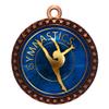 10 Pack of Female Gymnastics Bronze 2.25 Inch Medals Trophy Awards with Red White Blue Neck Ribbons D212B-EG26-10PK view 1